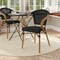 Flash Furniture Marseille French Bistro Stacking Chair w/Arms, Black Textilene and Bamboo Print Alum Frame, Natural SDA-ADS642108-BK-NAT-GG - alternate 1